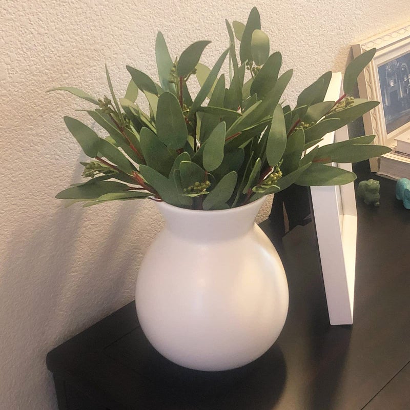 GREENTIME 8 Pack Faux Eucalyptus Stems with Seeds 13 Inches Artificial Seeded Leaves Branches Greenery Stems for Bridal Wedding Bouquet Vase Table Centerpiece Decor - Image 5